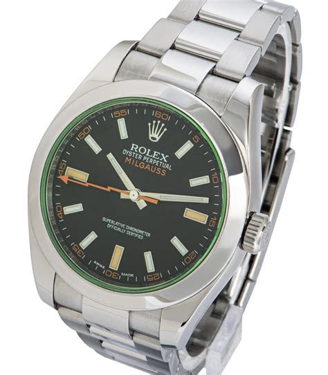 rolex green glass milgauss price|rolex milgauss gv price.